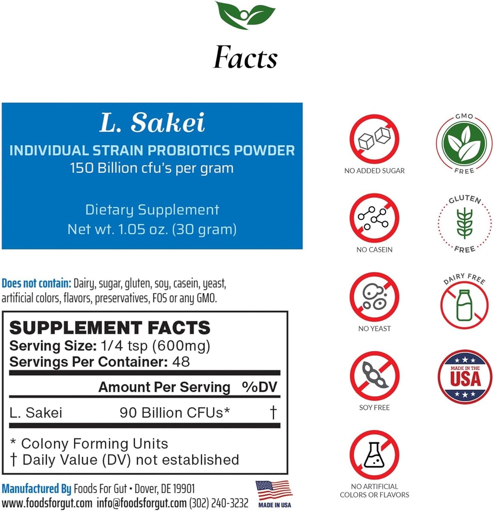 Lactobacillus Sakei Probiotic Powder 150 Billion cfu's 