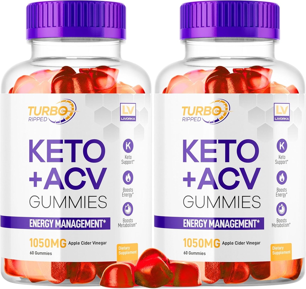(2 Pack) Turbo Ripped Keto απώλεια βάρους ACV Gummies, Turbo Ripped Keto ACV Gummies, Turbo Ripped Gummies, Turbo Ripped Keto ACV Apple Cider Vinegar Advanced Multivitamin Healthy s Gummys, 2 Μήνες
