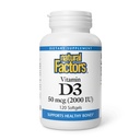 Φυσικοί Παράγοντες, Βιταμίνη D3 2000 IU (50 mcg), Υποστηρίζει ισχυρά οστά, μύες και ανοσοποιητική λειτουργία, 120 Softgels
