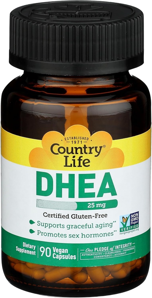 Country Life, DHEA, 25 mg, 90 κάψουλες για χορτοφάγους