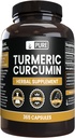 PURE ORIGINAL INGREDIENTS Turmeric Curcumin (365 Capsules) No Magnesium Or Rice Fillers, Always Pure, Lab Verified