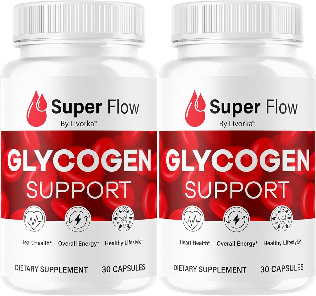 (2 Πακέτο) Super Flow Glycogen - SuperFlow Glycogen Υποστήριξη Κάψουλες, Super Flow, Glycogen Υποστήριξη Super Flow, Επίσημη ΔείπνοFlow Glycogen Υποστήριξη, Super Flow Glyco Βελτιστοποιητής, 60 Κάψουλες για 2 Μήνες