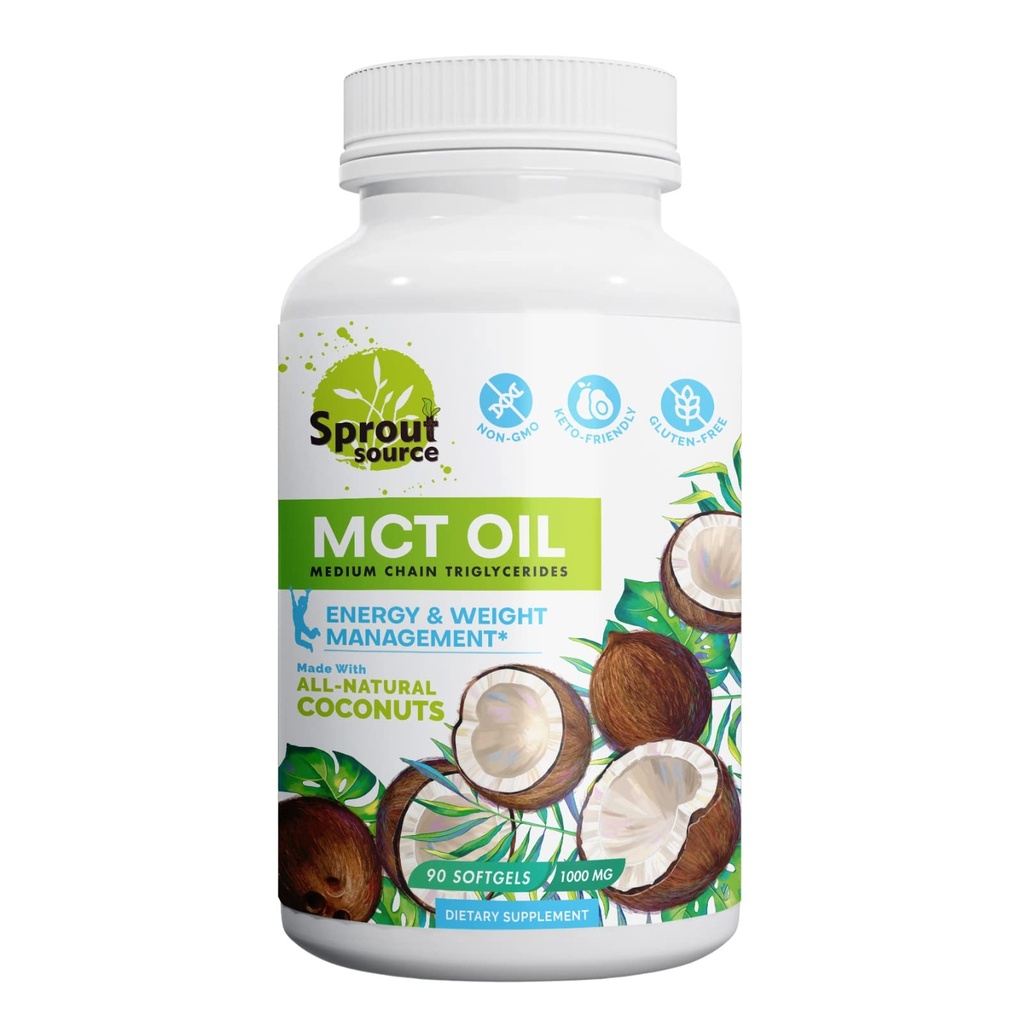 Keto MCT Oil Softgels 1000mg: 90-Day Supply, Premium C8 & C10 Blend για διαρκή διαχείριση ενέργειας και βάρους, Κατασκευασμένο από φυσικό λάδι καρύδας, μη-GMO, χωρίς γλουτένη 90 softgels