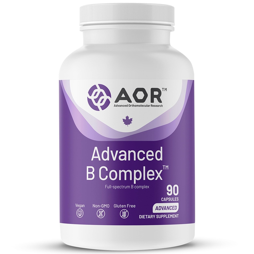 AOR, Advanced B Complex, Multivitamin Υποστήριξη για την ενέργεια, το άγχος και το μεταβολισμό, Συμπλήρωμα διατροφής, 90 κάψουλες (90 εξυπηρετούν)