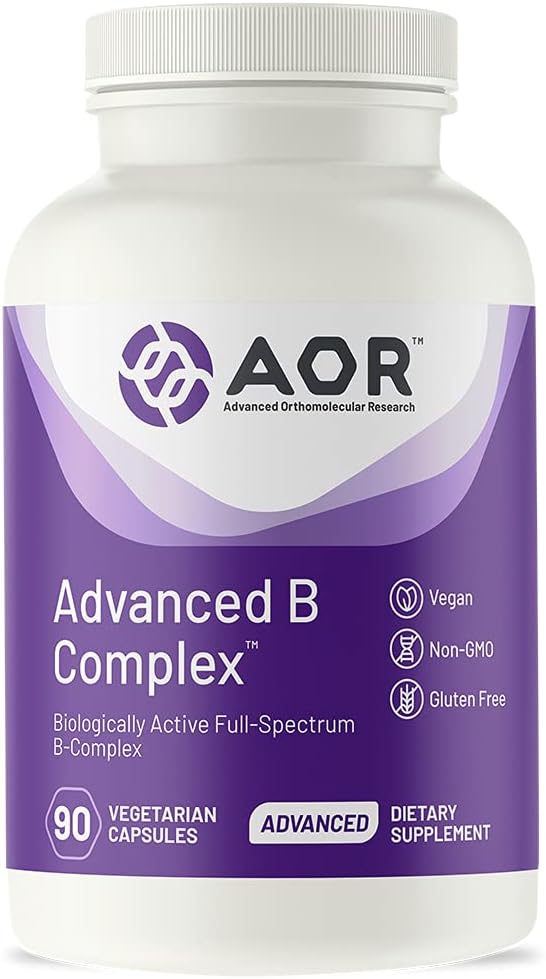 AOR, Advanced B Complex, Multivitamin Υποστήριξη για την ενέργεια, το άγχος και το μεταβολισμό, Συμπλήρωμα διατροφής, 90 κάψουλες (90 εξυπηρετούν)