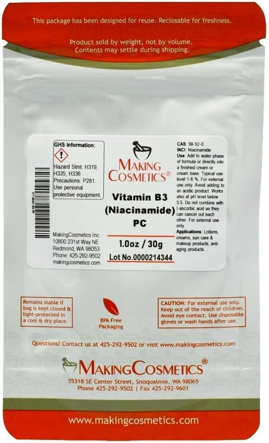 MakingCosmetics - Βιταμίνη Β3 (Niacinamide) PC - 1.0oz / 30g - Καλλυντικό συστατικό