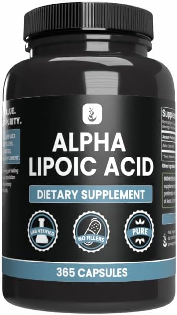 ΑΝΩΤΑΤΑ ΑΡΧΙΚΑ ΣΥΣΤΑΤΙΚΑ Alpha Lipoic Acid (365 Κάψουλες) Όχι Μαγνήσιο ή Ρύζι Fillers, Πάντα καθαρό, Εργαστήριο Επαληθευμένο