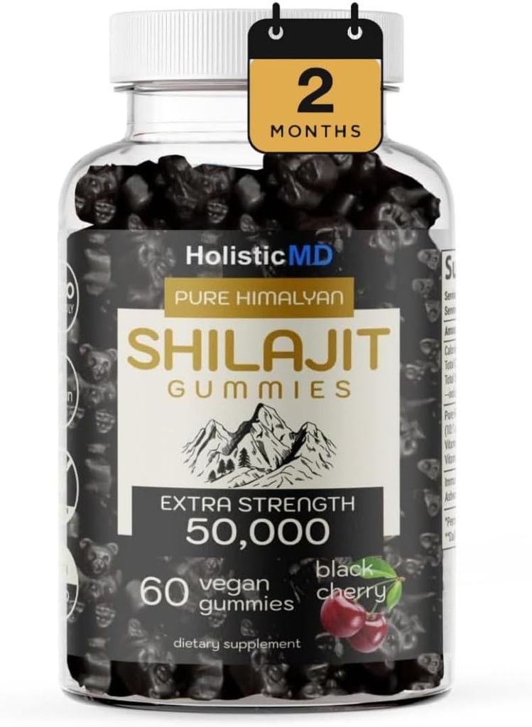 Shilajit Gummies για τους άνδρες γυναίκες καθαρός Ιμαλαΐος Extra Strengght 50.000 Resin για το μεταβολισμό Υποστήριξη Ashwagandha Siberian Chaga 
