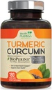 Turmeric Curcumin Supplement 2600mg - 95% Κουρκουμινοειδή με Βιολογικό Κουρκουμικό & BioPerine Μαύρο Πιπέρι για την Καλύτερη Απορρόφηση, Vegan Κοινή Υποστήριξη της Φύσης, Μη-GMO Tumeric, Εμφιαλωμένο στις ΗΠΑ - 180 Κάψουλες