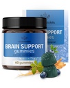 HERBAMAMA Brain Support Gummies – Brain Focus Supplements for Adults with Ashwagandha, Bacopa Monnieri, Vitamin C & B12 – Vegan, Non-GMO Calming Gummies – 60 Pectin-Based Blueberry-Flavored Chews