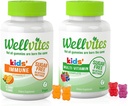 Wellvites Kids Multivitamin & Immune Daily Gummies Bundle - Χωρίς ζάχαρη, Vegan, Μη ΓΤΟ – Βιταμίνες για παιδιά – Βιταμίνη C για παιδιά Ανοσοποιητική Υποστήριξη - Χωρίς Τεχνητά γλυκαντικά – 60 Μέτρα