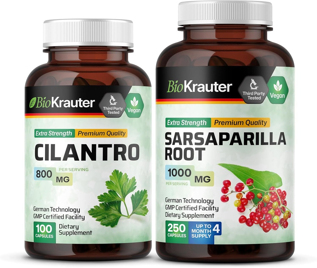 BIO KRAUTER Cilantro 100 Κάψουλες & Sarsaparilla 250 Κάψουλες