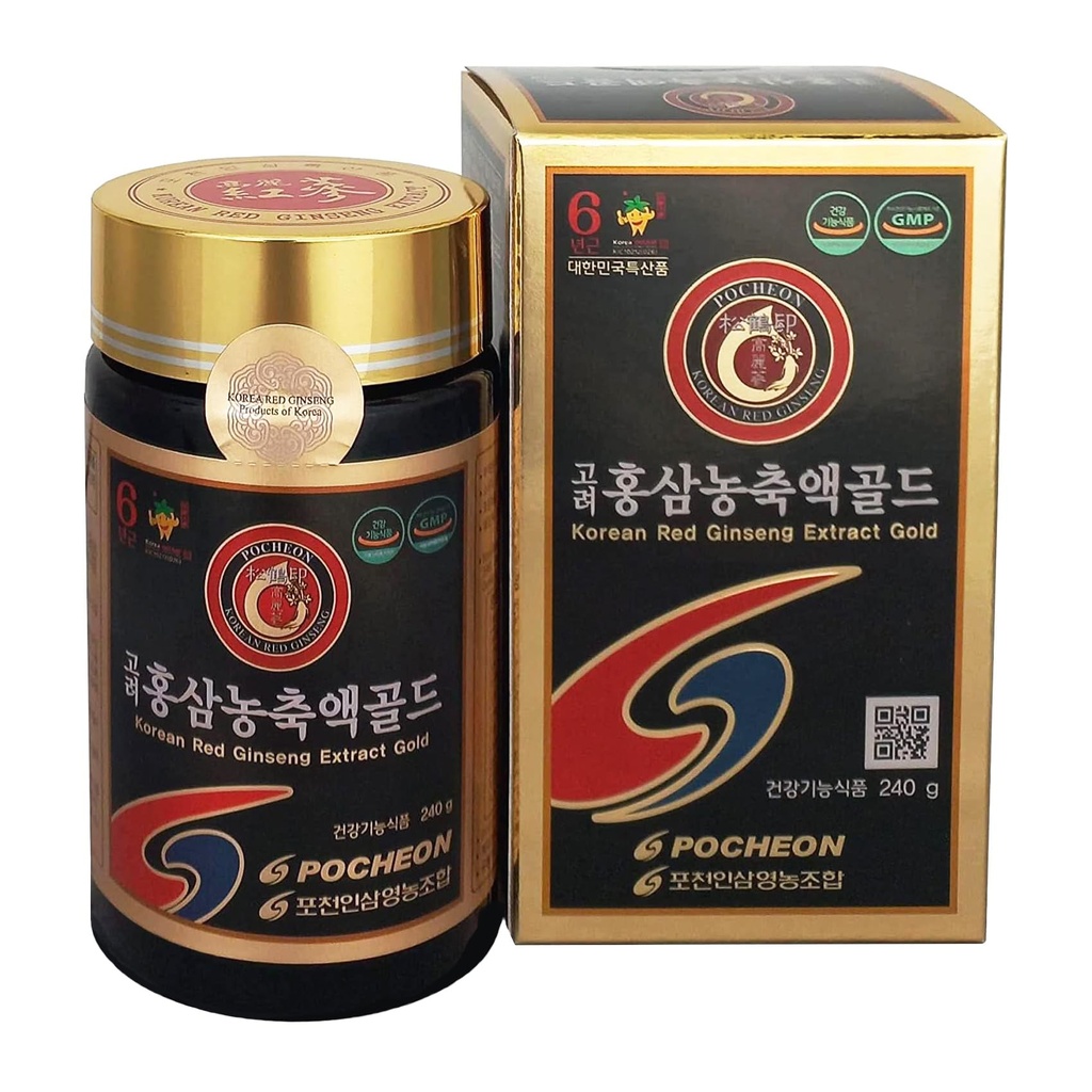 Pocheon 240g(8.5oz), 100% καθαρό κορεατικό 6years Root Panax Red Ginseng Extract Gold, TOP Ginsenoside, Σαπωνίνη, Ginseng συμπλήρωμα βοτάνων, Φυσική ανοσοποιητική υποστήριξη