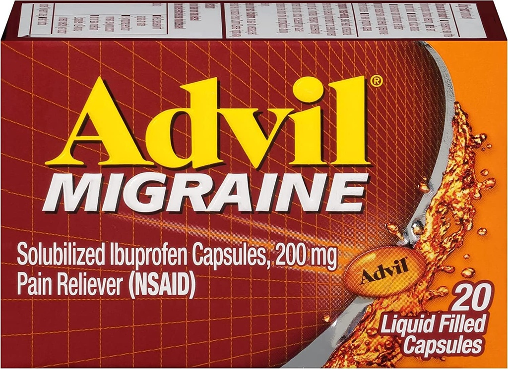 Advil Ημικρανία Υγρά Καψάκια - 20 ct, Συσκευασία των 6