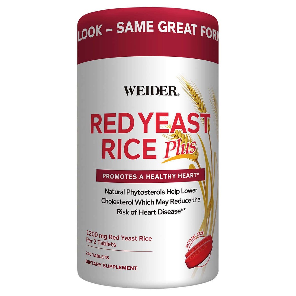 Weider Red Yeast Rice Plus 2- Pack με Φυτοστερόλες 1200 mg ανά 2 δισκία (240 δισκία X 2)