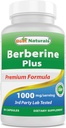 Best Naturals Berberine Plus 1000mg ανά Σερβίρισμα, (Non-GMO) 60 κάψουλες - Περιέχει Berberine HCL 1000mg, Βιταμίνη C 120mg & Γλυκονικό ψευδάργυρο 30 mg