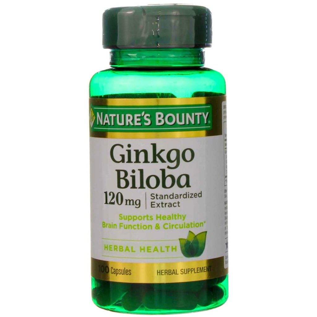 Nature's Bounty Ginkgo Biloba 120 mg Διπλή Δύναμη - 100 Καψάκια, Συσκευασία των 2