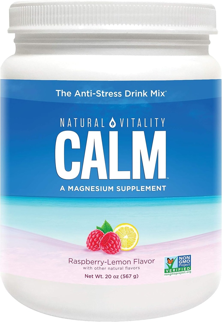 Φυσικό Vitality Calm, το αντιστεκόμενο μείγμα ποτών, σκόνη συμπλήρωμα μαγνήσιου, σμέουρο λεμόνι - 20 Ουγγιά