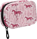 Fustylead Pink Horse Silhouette και Botanical Decor Elements Pill Organizer για την τσάντα, Weekly Portable Pill Box με Zipper για την αποθήκευση Βιταμίνες Fish Oils Συμπληρώματα