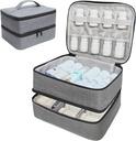 Travel Medicine Organizer and Storage Bag - Τσάντα διπλών στρώσεων Pill Bottle Organizer για φάρμακα έκτακτης ανάγκης, συμπληρώματα ή ιατρικά κιτ, Zippered Lockable άδεια τσάντα ιατρικής για το σπίτι (Grey, M)
