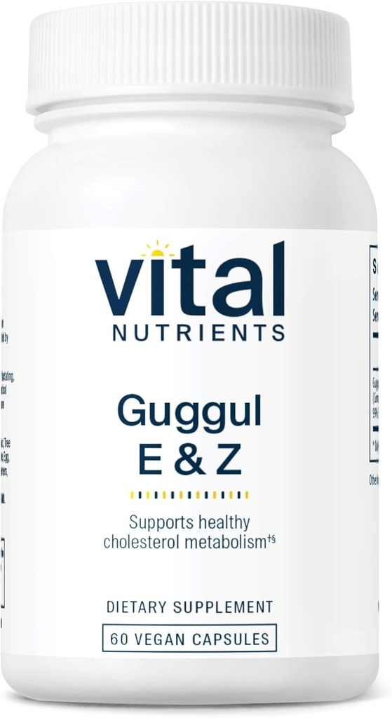 Vital Nutrients Guggul E & Z | Vegan Guggul Supplement | Cholesterol Supplement for Healthy LDL and Triglyceride Levels | Gluten, Dairy, Soy Free | Non-GMO | 60 Capsules