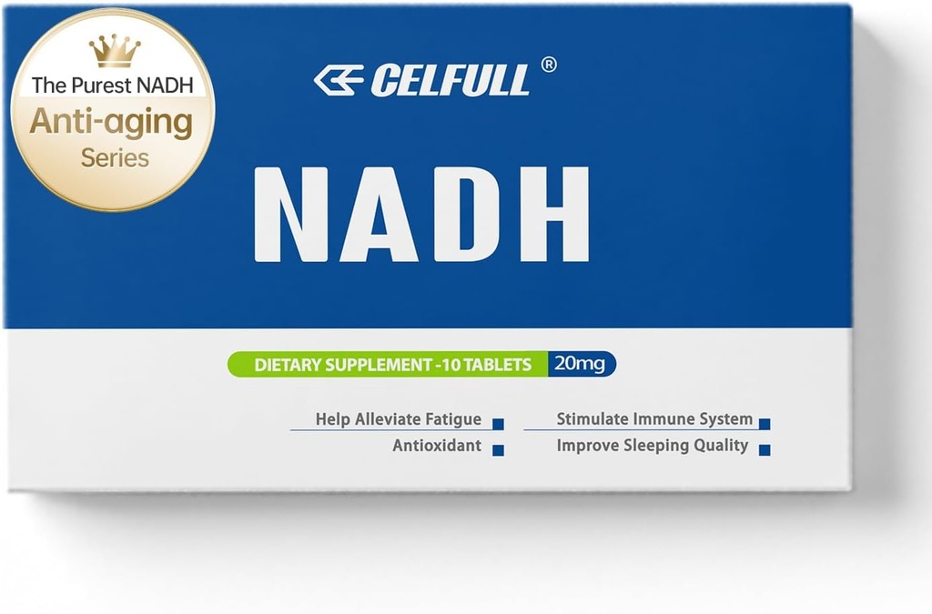 CELFULL NADH συμπλήρωμα 40mg άγκυρα NMN εναλλακτικό NAD+ συμπλήρωμα για την υποστήριξη του ανοσοποιητικού κατά της γήρανσης Boost Brain Cognition & Χρόνια Κόπωση Συμπληρώματα