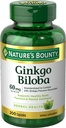 Nature's Bounty Ginkgo Biloba, Supports Healthy Brain Function, Herbal Supplement, 60 Mg, 200 Capsules