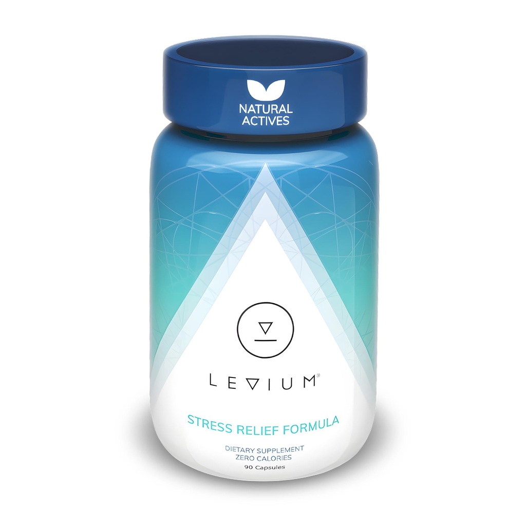 Levium Stress Supplement for Calm & Mood Support | Ashwagandha KSM-66, Magnesium, L-Theanine & GABA | Supports Mental Focus & Relaxation | Non-Habit Forming | 90 Capsules