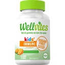 Wellvites Sugar Free Kids Immune Daily Gummy Vitamins - Vegan, Non-GMO - Βιταμίνη C Gummies for Kids Immune Support, No Artificial Sweeteners, Gluten-free, Gelatin-free, 60 Count (30 Day Supply)