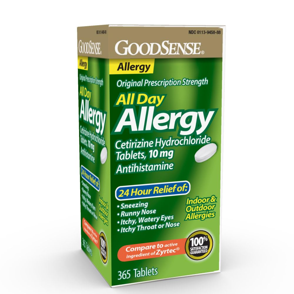 GoodSense All Day Αλλεργία, Cetirizine Hydrochloride Tablets, 10 mg, Αντιισταμινικό, 365 Count