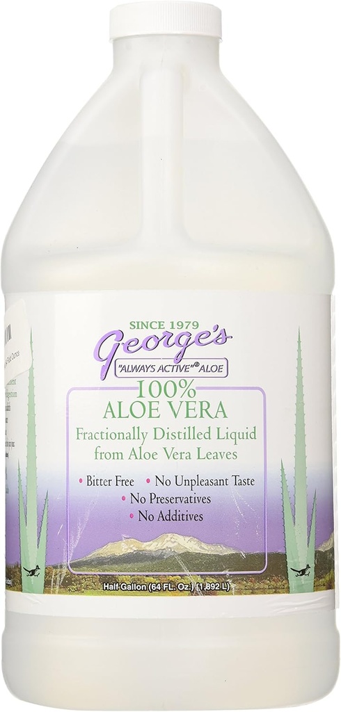 George's Aloe Vera συμπλήρωμα Softgel, 64 ρευστή ουγγιά, 100% πάντα ενεργό Aloe Vera υγρό