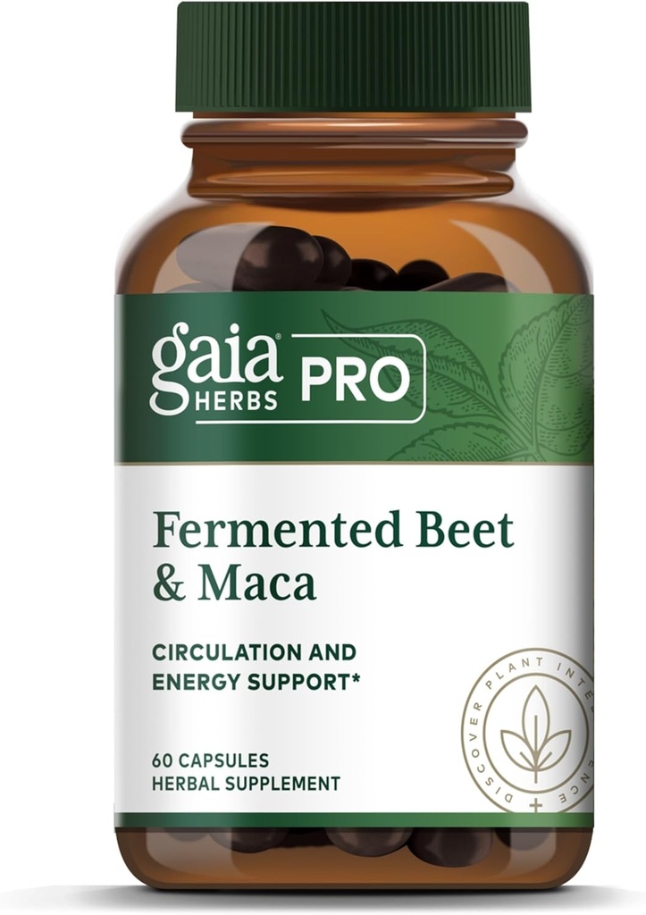 GAIA HERBS PRO Fermented Beet & Maca - Healthy Energy & Circulation Support Supplement* - Συμπλήρωμα για την υγεία των νεφρών με Beet & Carrot Root - Vegan, Χωρίς γλουτένη, Χωρίς σόγια - 60 κάψουλες (30 σερβιρίσματα)