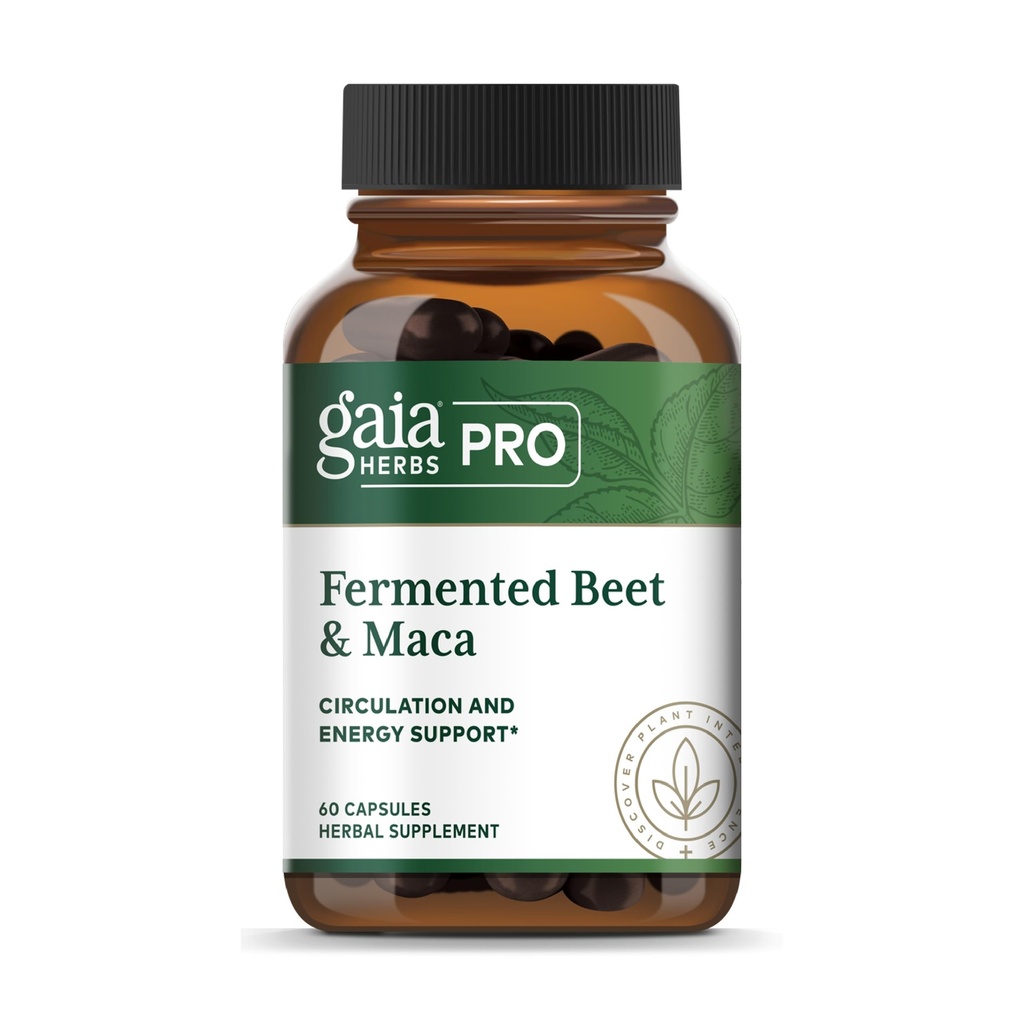 GAIA HERBS PRO Fermented Beet & Maca - Healthy Energy & Circulation Support Supplement* - Συμπλήρωμα για την υγεία των νεφρών με Beet & Carrot Root - Vegan, Χωρίς γλουτένη, Χωρίς σόγια - 60 κάψουλες (30 σερβιρίσματα)