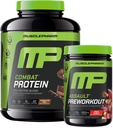 Muscle Pharm Combat 4lb Chocolate Protein and MusclePharm Assualt Fruit Punch Preworkout
