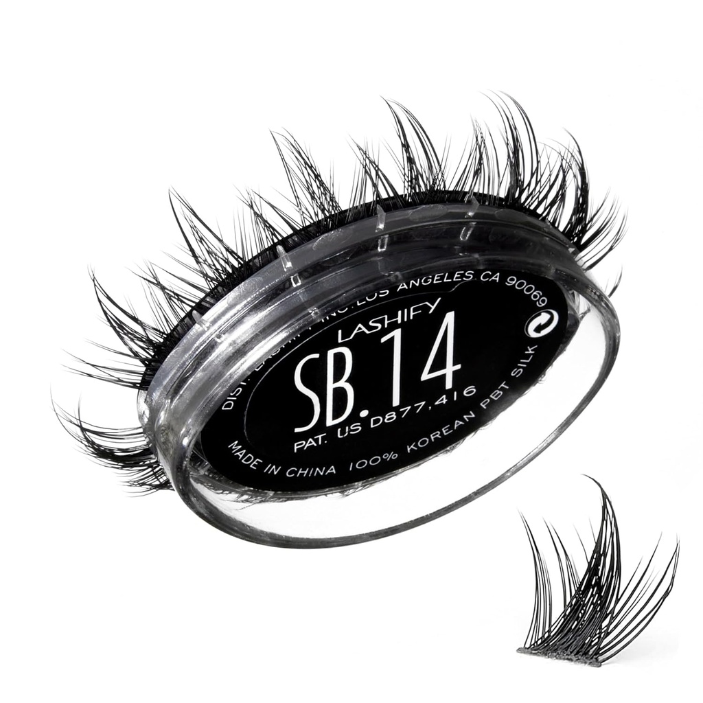 Lashify Star Burst 14mm Gossamer DIY Επεκτάσεις βλεφαρίδες επαναπλήρωσης, το Ultimate Multi-Layered Lash, Μαύρο, Easy False Lashes