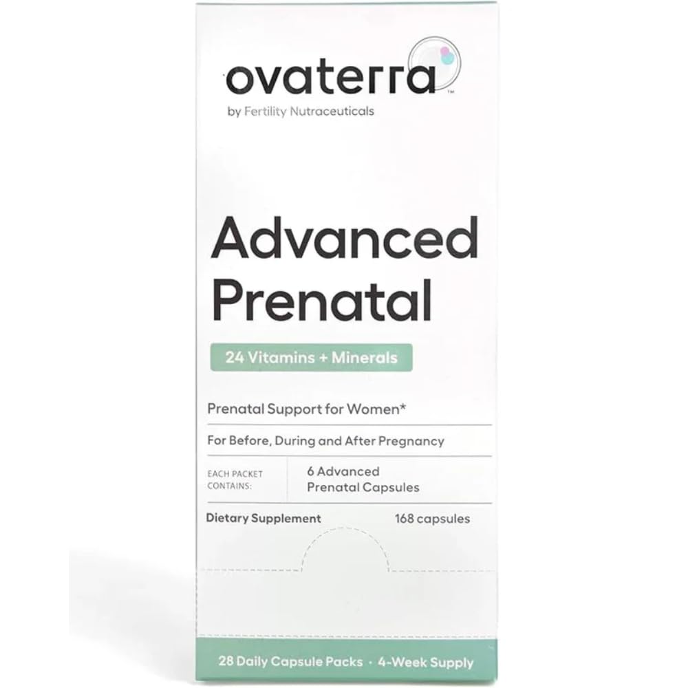 Ovaterra Advanced Prenatal Vitamins for Women with 550mg Choline, Methylfolate, Chelated Iron & 24 Nutrients 168 Capsules - 28 Day Supply