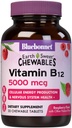 Bluebonnet Nutrition Earth Sweet Vitamin B12 5000 mcg Chewable Tablets, Soy-Free, Gluten-Free, Kosher Certified, Dairy-Free, Vegan, Raspberry Flavored, 30 Chewable Tablets, 30 Servings