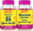 WellYes High Potency Vitamin B6 + Γλυκόζη, Gummies Bundle - Μεγάλη γεύση, συμπλήρωμα βιταμίνης, χωρίς γλουτένη, GMO δωρεάν, Μασώμενο Gummy