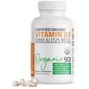 Bronson Βιταμίνη D3 5000 IU Certified Organic Vitamin D Supplement, Μη ΓΤΟ, USDA Certified, 90 δισκία