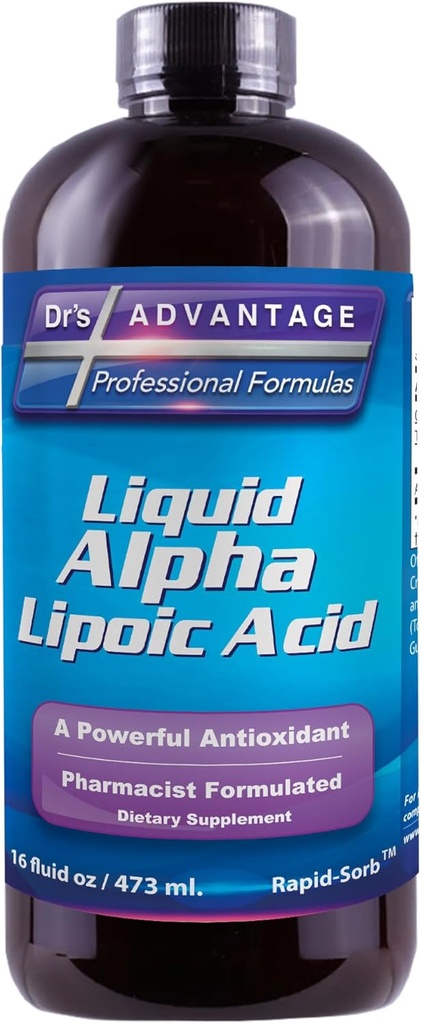 Alpha Lipoic Acid - Liquid Dietary Supplement with 50mg ALA per Serving - Packed with Antioxidants - Pharmacist Formulated, Rapid-Sorb Technology for Nutrient Abvorvation - 16 fl. oz.