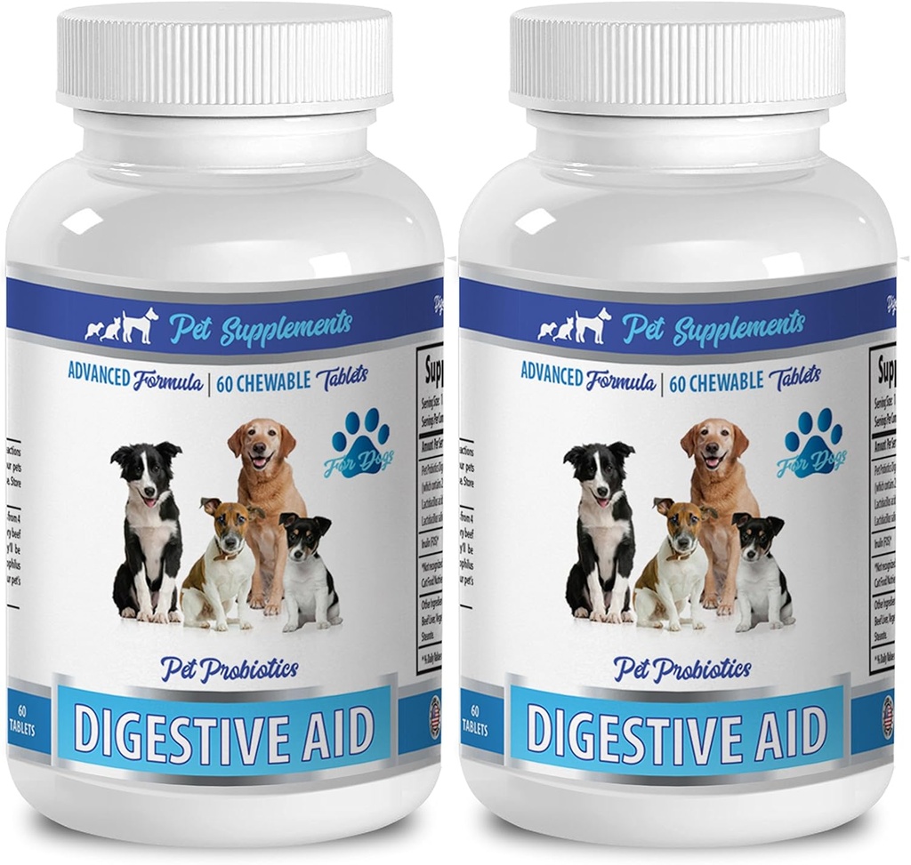 Συμπληρώματα PET & NUTRITION LLC Dog Gas Treats - Dog Digestive AID PROBIOTICS - Φυσική Προσέγγιση - Λύση σε Κακή αναπνοή και αέριο - Counter Diarrhea - acidophilus για σκύλους - 2 μπουκάλια (120 θεραπείες)