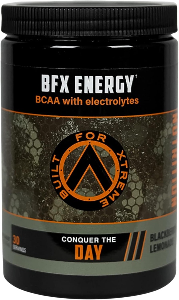BFX Energy Pre Workout Powder Supplement (BlackBerry Lemonade) with BCAA, Electrolytes, and Green Tea Leaf for Natural Caffeine, Intra and Post Workout Muscle Recovery, 30 Servings
