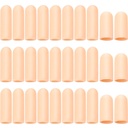 Frienda 30 Pieces Gel Finger Protector Cots Silicone Cover Cap Sleeves for Finger Cracking Trigger Support(Apricot)