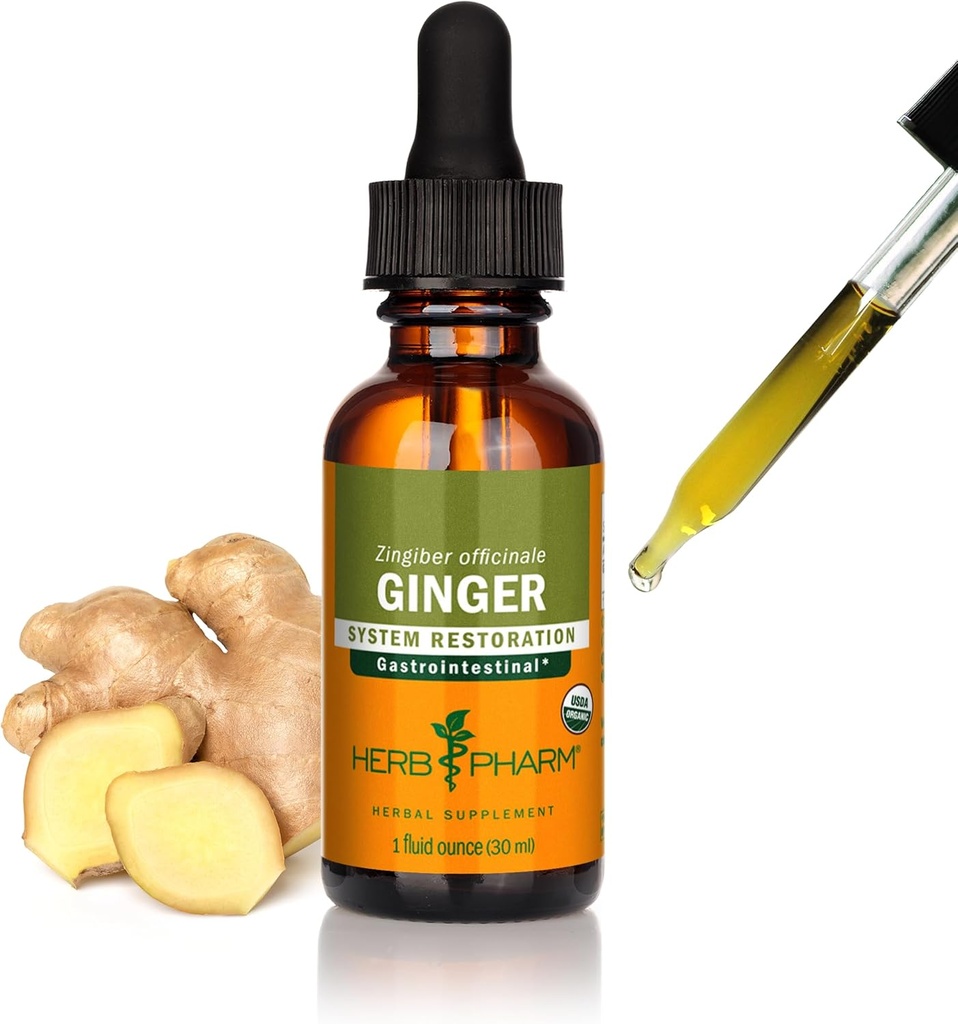 Βότανο Pharm Certified Organic Ginger Liquid Extract for Digestive Support - 1 ουγγιά