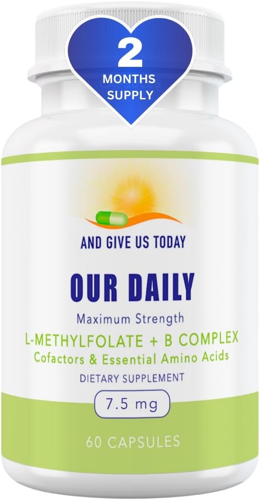 Daily Vites L-Methylfolate B Complex Cofactors & Essential Amino Acids (7.5mg) - Ενεργό φολικό άλας, μεθυλιωμένη Β12 μεθυλοκοβαλαμίνη, Β6 και Γλυκίνη - 60 Count