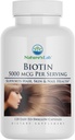 Nature's Lab Biotin 5000 mcg - Προάγει υγιή μαλλιά, δέρμα & νύχια - 120 κάψουλες (4 Μήνας Προσφορά)