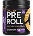 Gold BJJ PreRoll - Jiu Jitsu προ συμπλήρωμα προπόνησης για την ενέργεια, εστίαση, και αντοχή - Πολεμικές Τέχνες ειδική φόρμουλα πριν από την προπόνηση σκόνη με φυσικές γεύσεις (Acai Berry, 30 εξυπηρετούν)