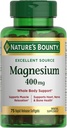 Nature's Bounty Magnesium 400 mg Softgel, υποστήριξη ολόκληρου του σώματος, συμπληρώματα μαγνησίου για άνδρες και γυναίκες, καρδιά, νεύρο & υγεία των οστών, 75 Softgels (πακέτο των 1)