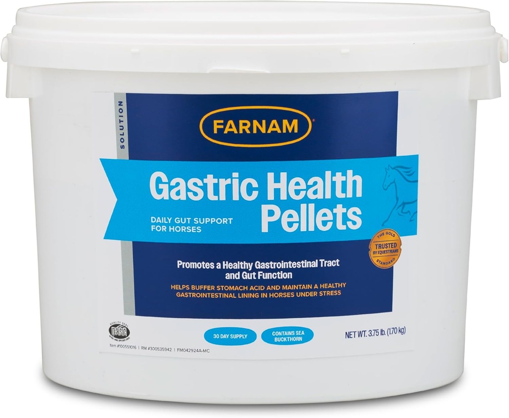 Farnam Gastric Health Pellets, Daily Gut and Digestive Health Supplement for Horses Βοηθά στη Διατήρηση Υγιούς Γαστρεντερικής Φυλλαδικής και Οσφυϊκής λειτουργίας