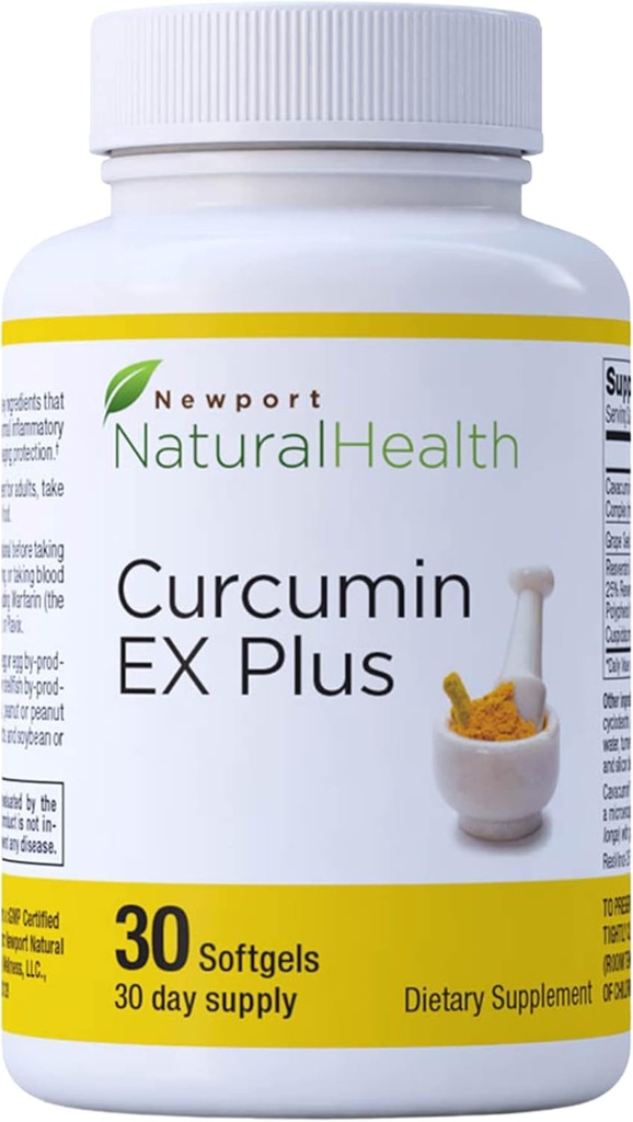 Turmeric Curcumin Supplement, Curcumin EX Plus με εκχύλισμα Grapeseed, Resveratrol & Red Wine Polyphenols για την κοινή υγεία & την καρδιά υγεία, Curcuminoids Complex 500mg κάψουλες